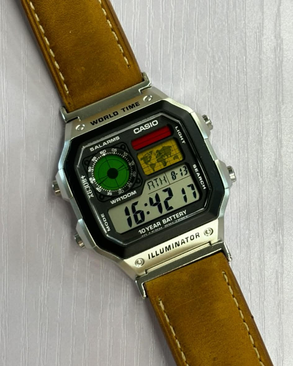 Casio AE1200 Lug Adapters | Strap Adaptors for NATO, Rubber & Leather Straps | Black & Silver