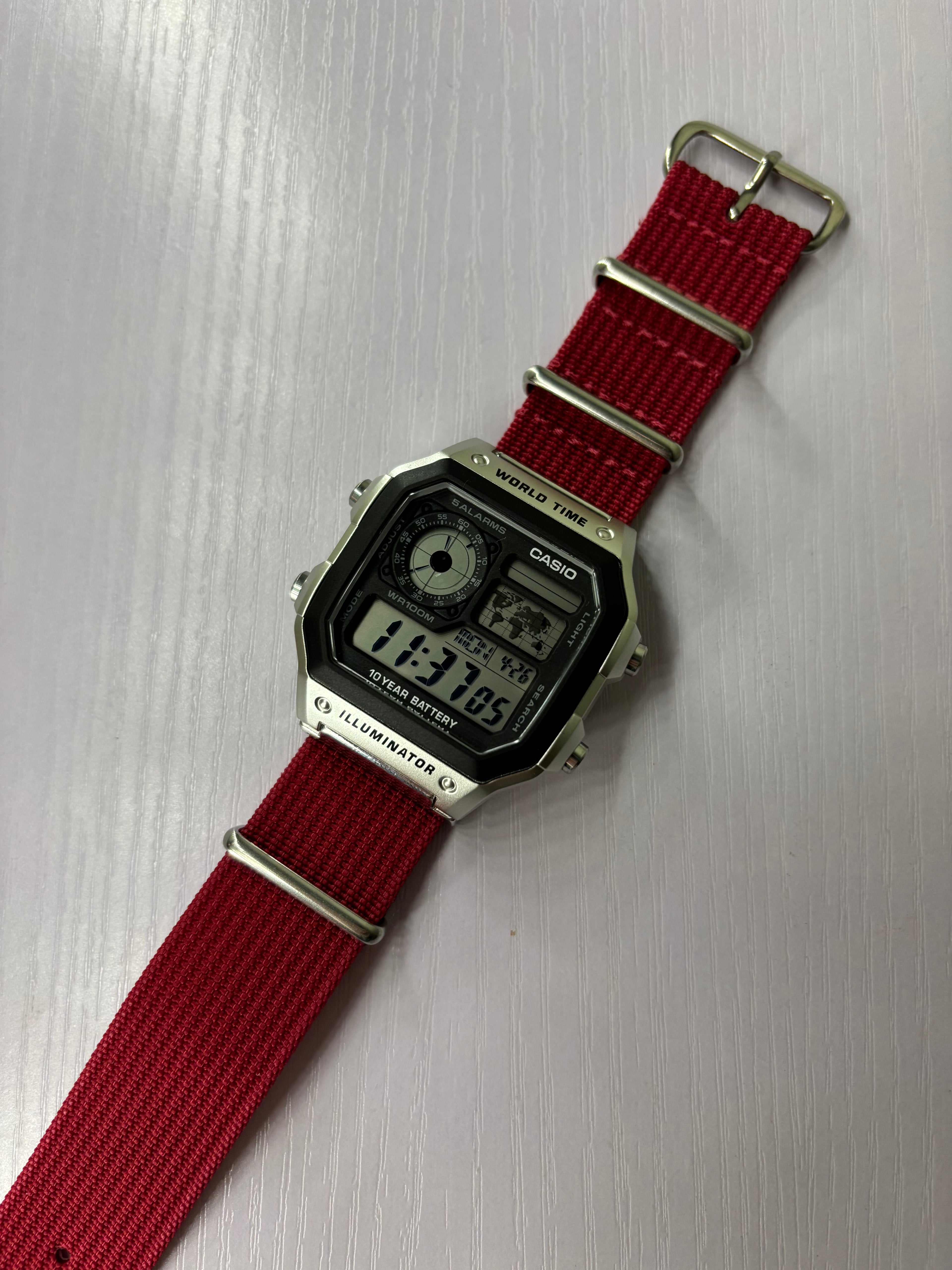 Casio AE1200 NATO Strap Conversion Kit | Lug Adaptors & Strap - Multiple Colour Options